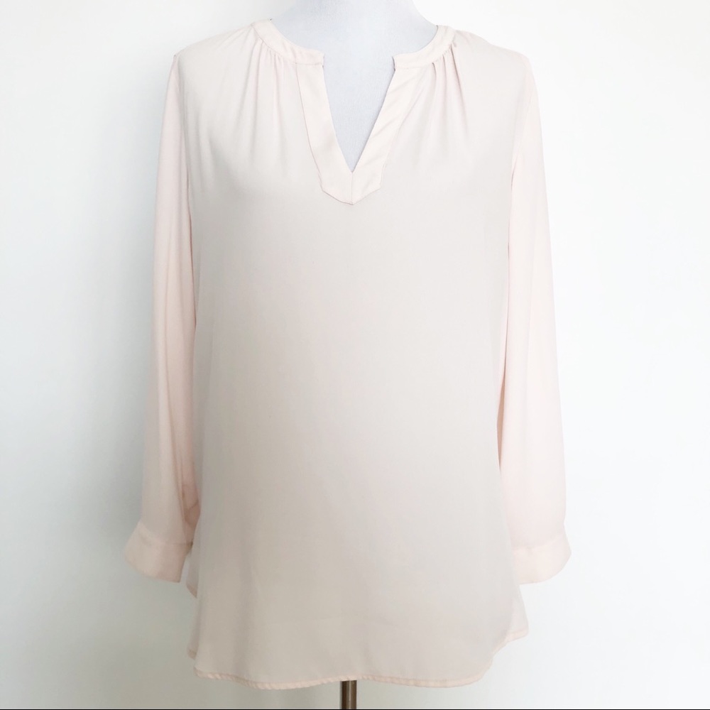 LOFT blush tunic blouse
